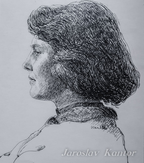 Portrét ženy z profilu - 31 1/2 x 27